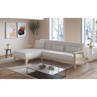 sit&more Ecksofa "Billund L-Form", Armlehnen aus Buchenholz in natur, verschiedene Bezüge und Farben von Sit&More