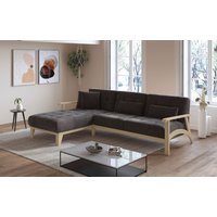 sit&more Ecksofa "Billund L-Form", Armlehnen aus Buchenholz in natur, verschiedene Bezüge und Farben von Sit&More