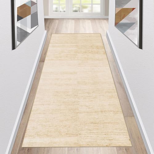 Siunwdiy Teppich Läufer Flur Küche rutschfest waschbar Teppichläufer Lang 60x140cm Weiß/Beige/Braun Modern Design Meterware Korridor Tepiche Esszimmer Schlafzimmer Schmutzfangmatte Küchenteppich von Siunwdiy