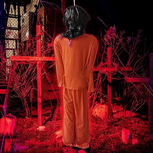 Halloween Deko Tote Opfer Requisiten Halloween Dekoration Tote Gefangener Requisiten Gruselig Fake Corpse Halloween Aufblasbare Hängende Tote Opfer Leichen Für Outdoor Baum Garten Hof von Skeadex