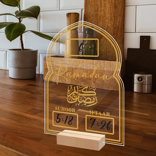 Ramadan Kalender Countdown, 2024 Eid Mubarak Dekoration, Handgeschriebener Ramadan Kalender Kinder, Acryl kalender Ornament Gebet Ramadan Mubarak Deko Wohnzimmer Ramadan Geschenke Für Kinder (B) von Skeadex