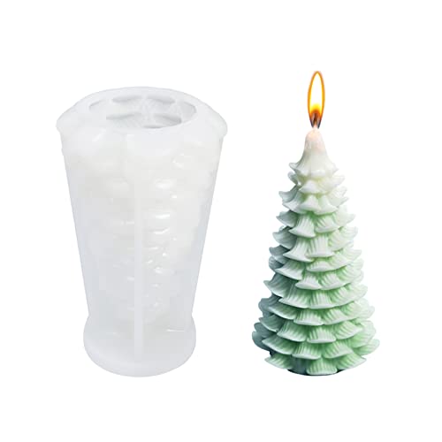 Weihnachtsbaum Silikonform 3D Weihnachten Kerzenform DIY Silikon Kerzen Gießform Weihnachtsdeko Seifenform Weihnachtsbaum Kuchen Seife Schokolade Backform Harz Weihnachten Deko (A) von Skeadex