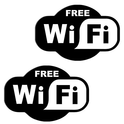 2 STÜCK Vinyl Aufkleber Stickers Free GRATIS KOSTENLOSE WiFi Internet Zeichen FÜR Kneipen GESCHÄFT Hotel Cafe VITRINE Fenster Auto B 91 von Skino