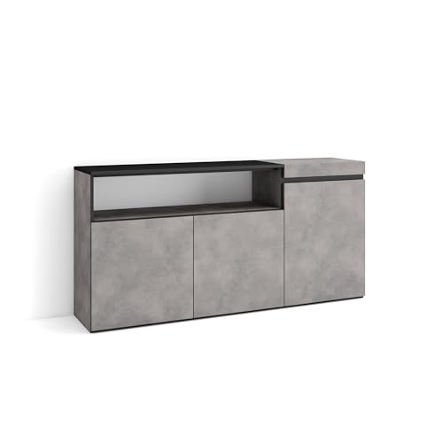 Skraut Home | Sideboard, Highboard | Kommode, Komodenschrank | 150x75x35cm | 3 Türen | Wohnzimmer, Küche | Moderner Stil | Zement von Skraut Home