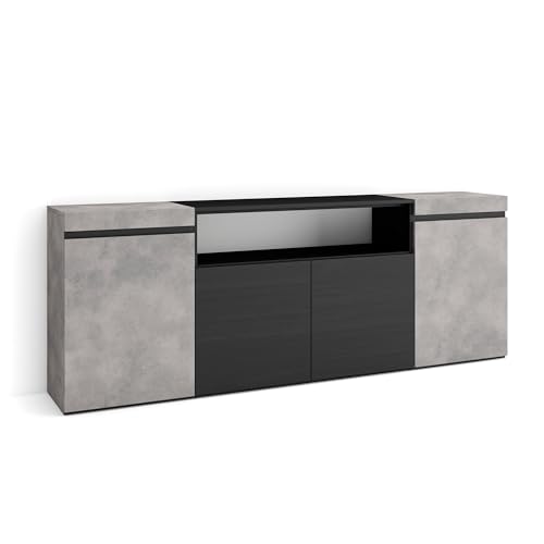 Skraut Home | Sideboard, Highboard | Kommode, Komodenschrank | 200x75x35cm | 4 Türen | Wohnzimmer, Küche | Moderner Stil | Zement von Skraut Home