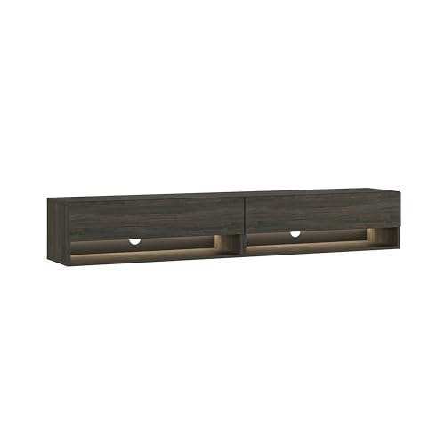Skraut Home | TV-Schrank, Lowboard | für Wohnzimmer und Esszimmer | 180 | LED | Fernsehtisch | Moderner Stil | Schwarz Skraut Home | TV-Schrank, Lowboard | für Wohnzimmer und Esszimmer | 180 | LED | Fernsehtisch | Moderner Stil | Schwarz von Skraut Home