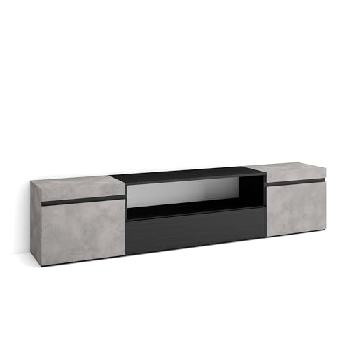 Skraut Home | TV-Schrank, Lowboard | für Wohnzimmer und Esszimmer | 200x45x35cm | Für TV-Geräte bis zu 80" | Fernsehtisch | Moderner Stil | Zement Skraut Home | TV-Schrank, Lowboard | für Wohnzimmer und Esszimmer | 200x45x35cm | Für TV-Geräte bis zu 80" | Fernsehtisch | Moderner Stil | Zement von Skraut Home