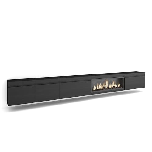 Skraut Home | TV-Schrank, Lowboard | für Wohnzimmer und Esszimmer | 368x45x35 | Elektrokamin XXL | Hängend | Moderner Stil | Schwarz Skraut Home | TV-Schrank, Lowboard | für Wohnzimmer und Esszimmer | 368x45x35 | Elektrokamin XXL | Hängend | Moderner Stil | Schwarz von Skraut Home