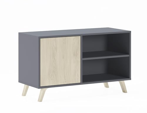 Skraut Home – TV-Schrank für Wohnzimmer – 57 x 95 x 40 cm – geeignet für 32/40"-Fernseher – Modell Wind 100 – Grau – Puccini-Farbe Flügeltür Skraut Home – TV-Schrank für Wohnzimmer – 57 x 95 x 40 cm – geeignet für 32/40"-Fernseher – Modell Wind 100 – Grau – Puccini-Farbe Flügeltür von Skraut Home