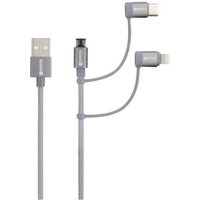 Skross - USB-Kabel usb 2.0 usb-a Stecker 1.20 m Space Grau Rund, Flexibel, Stoff-Ummantelung SKCA00143 von Skross