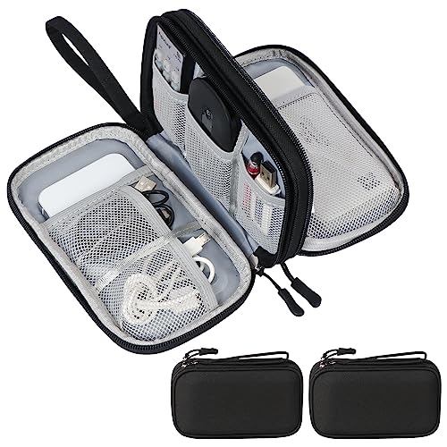 Skycase 2 Stück kabeltasche,kabel organizer tasche,kabeltasche organizer, kabel organizer reise,kabel organizer tasche klein für Elektronische Accessoires USB Power bank Ladekabel,Schwarz von Skycase