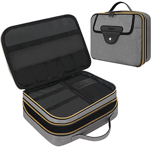 Skycase Kabeltasche,Kabel Organizer Tasche,Tasche Elektronikzubehör Organizer,3 Layer Tragbare Kabelorganizer,Doppelte Kabel Tasche für USB Powerbank,SD Karte,Ladekabel,Grau von Skycase