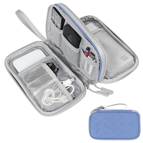 Skycase kabeltasche,reise gadgets,kabel organizer tasche, kabeltasche organizer, kabel organizer tasche klein für Elektronische Accessoires USB Power bank Ladekabel, 19 x 11 x 5.5 cm (Blau) von Skycase