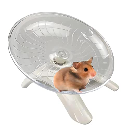 Skyzone Hamsterrad, 18 cm Laufrad Hamster Leise Hamster Spielzeug, Geräuschloses Laufrad aus Kunststoff für Chinchilla, Syrienhamster, Rennmäuse und Kleintiere (Transparent) von Skyzone