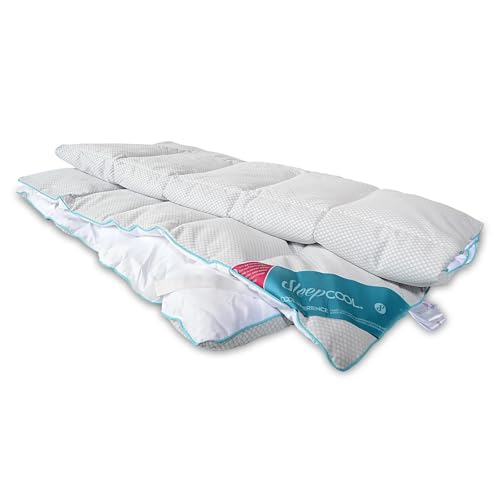 SleepCOOL Temperaturregulierende 140x200cm COOL.XPERIENCE - Leichter Kühleffekt, Weniger Schwitzen, Weniger Frieren, Besser Schlafen, Angenehmes Schlafklima von SleepCOOL