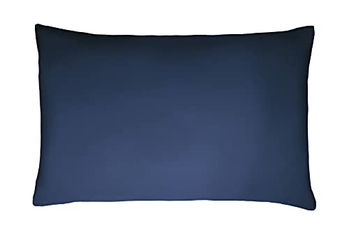 Sleepdown Kissenbezüge, 100% Baumwollsatin, 2 Stück, antiallergen, Fadenzahl 300, Luxus-Bettwäsche – Marineblau – 50 x 75 cm von Sleepdown