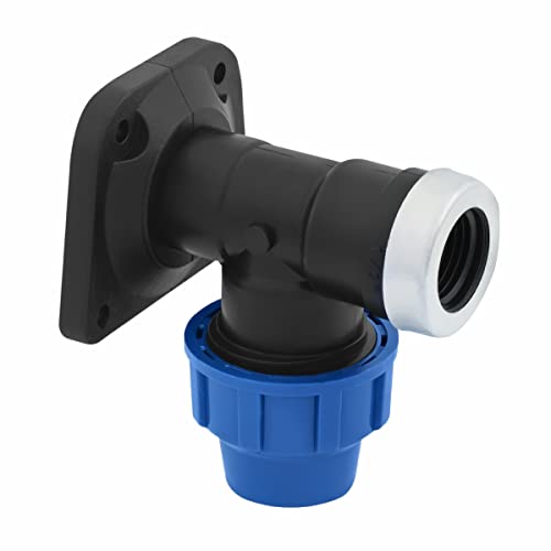 SmartProduct PP Wandwinkel mit Innengewinde 25mm x 3/4 Zoll Verschraubung für PE Rohr PN16 DVGW Trinkwasser zertifiziert – 25 mm Klemmverbinder Kupplung für PE80 PE100 Rohren - 1 Stück von SmartProduct