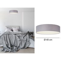 Runde Deckenleuchte, Stoff grau/Abdeckung satiniert, ø 40 cm, ceiling dream von Smartwares