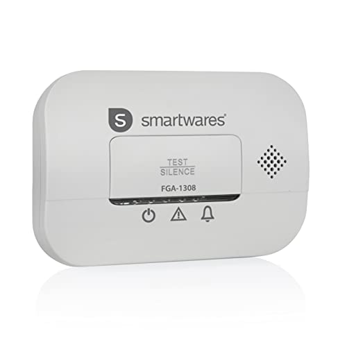 Smartwares FGA-13081FR Kohlenmonoxid-Detektor, NF-Zertifiziert – Sensor 10 Jahre – Batterien 3 Jahre – mit Kontrollleuchten und Testknopf von Smartwares
