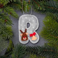 Filz Anfangsschmuck, Buchstabenschmuck, Alphabetschmuck, Weihnachtsbaumschmuck von SmilingBabyBook