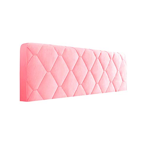 Smingm Boxspringbezug, Bett Kopfteil Husse/Bezug Verdicken Samt Stoff Stepp Einfarbig Staubhülle Husse Elastische All-Inclusive Kopfteilbezug Schlafzimmer Dekor Pink 210cmx73cm von Smingm