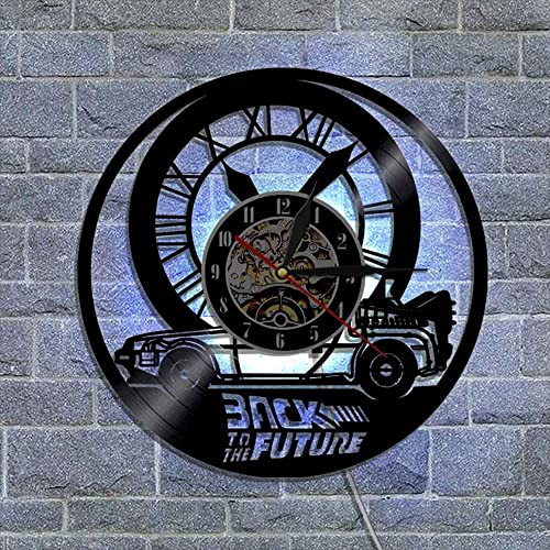Smotly Vinyl-Wanduhr, 30,5 cm, 7 Farben, Nachtlicht, stummschaltbar, gehen Sie zurück zur vergangenen Zeit, behalten Sie die gute alte Wanduhr als Geschenk Smotly Vinyl-Wanduhr, 30,5 cm, 7 Farben, Nachtlicht, stummschaltbar, gehen Sie zurück zur vergangenen Zeit, behalten Sie die gute alte Wanduhr als Geschenk von Smotly