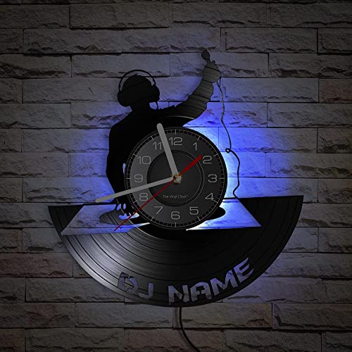 Smotly Vinyl-Wanduhr, DJ-Musik-Design, Wanduhr mit LED-Nachtlicht, Retro-DJ-Wanduhr ist ein dekoratives Wandgeschenk. (mit Licht/Geschenk: Haken + Geschenktasche) Smotly Vinyl-Wanduhr, DJ-Musik-Design, Wanduhr mit LED-Nachtlicht, Retro-DJ-Wanduhr ist ein dekoratives Wandgeschenk. (mit Licht/Geschenk: Haken + Geschenktasche) von Smotly