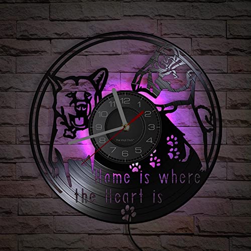 Smotly Vinyl-Wanduhr, kreative Haustier-Hunde-Wanduhr, mit LED-Fernbedienung, Nachtlicht, eine Wanduhr Geschenk für Tierliebhaber. (mit Licht/Geschenk: Haken + Geschenktasche) Smotly Vinyl-Wanduhr, kreative Haustier-Hunde-Wanduhr, mit LED-Fernbedienung, Nachtlicht, eine Wanduhr Geschenk für Tierliebhaber. (mit Licht/Geschenk: Haken + Geschenktasche) von Smotly