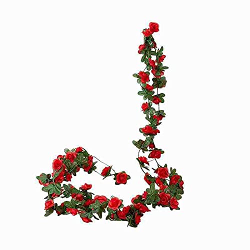 Kunstblumen Wie Echt Dekoration für Wandbehang Rebe Rosenkopf 2,5 m 45 Blumen DIY künstliche künstliche Blumen Blumenkette Fahrradkorb (A, One Size) von Snakell