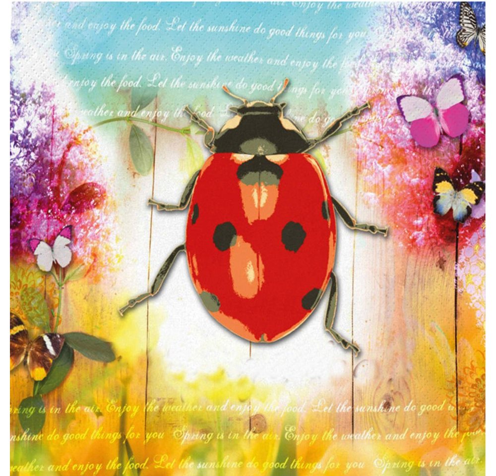 Sniff Papierserviette Ladybug & Flowers 20 Stück von Sniff