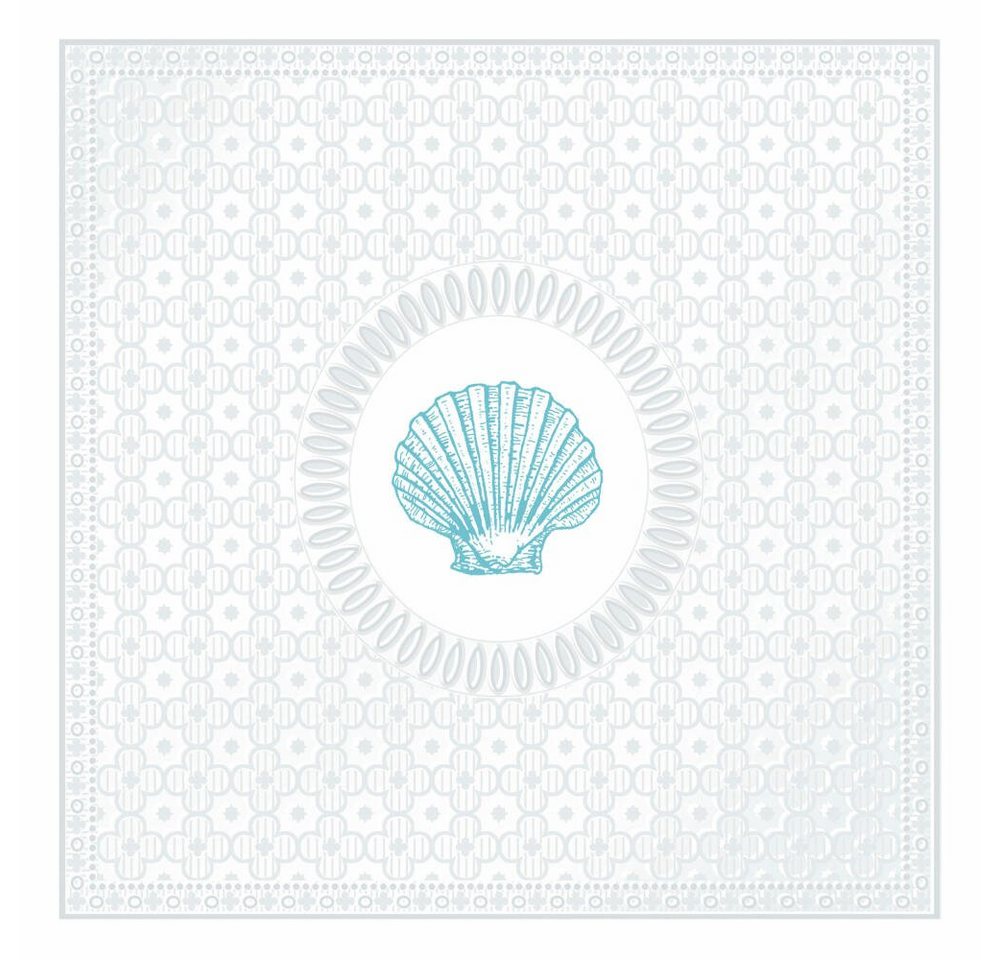 Sniff Papierserviette Medaillon Shell Pearl Aqua 15 Stück von Sniff