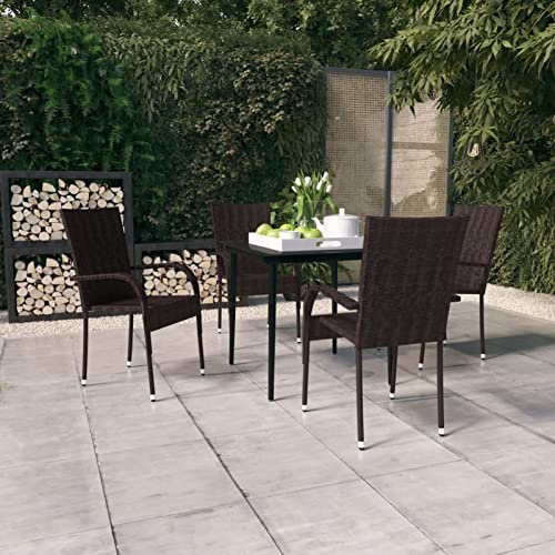 Snsowed 5-TLG. Garten-Essgruppe Braun und Schwarz, Esstisch Mit Stühlen Set, Gartenmöbel Sitzgruppe, Balkon Möbel, Gartenlounge Set, Terrassenmöbel, Balkonmöbel Set - 3099402 Snsowed 5-TLG. Garten-Essgruppe Braun und Schwarz, Esstisch Mit Stühlen Set, Gartenmöbel Sitzgruppe, Balkon Möbel, Gartenlounge Set, Terrassenmöbel, Balkonmöbel Set - 3099402 von Snsowed