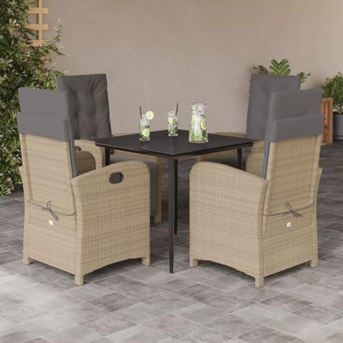 Snsowed 5-TLG. Garten-Essgruppe mit Kissen Beige Poly Rattan, Esstisch Mit Stühlen Set, Gartenmöbel Sitzgruppe, Balkon Möbel, Gartenlounge Set, Terrassenmöbel, Balkonmöbel Set - 3212585 Snsowed 5-TLG. Garten-Essgruppe mit Kissen Beige Poly Rattan, Esstisch Mit Stühlen Set, Gartenmöbel Sitzgruppe, Balkon Möbel, Gartenlounge Set, Terrassenmöbel, Balkonmöbel Set - 3212585 von Snsowed