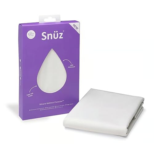 Snuz Matratzenschoner Wasserdicht für SunzKot 118 x 68 cm – Weiche Baumwolle, Wasserdicht und Saugfähig, Anti-Milben-Barriere, Leicht zu Reinigen, Maschinenwaschbar bei 60 °C, Trocknergeeignet von Snuz