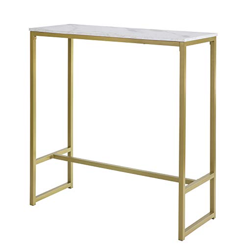 SoBuy FSB34-G Bartisch mit goldenem Metallrahmen Stehtisch Bartresen Tresentisch Küchentheke Küchenbar BHT ca.: 100x106x40cm von SoBuy