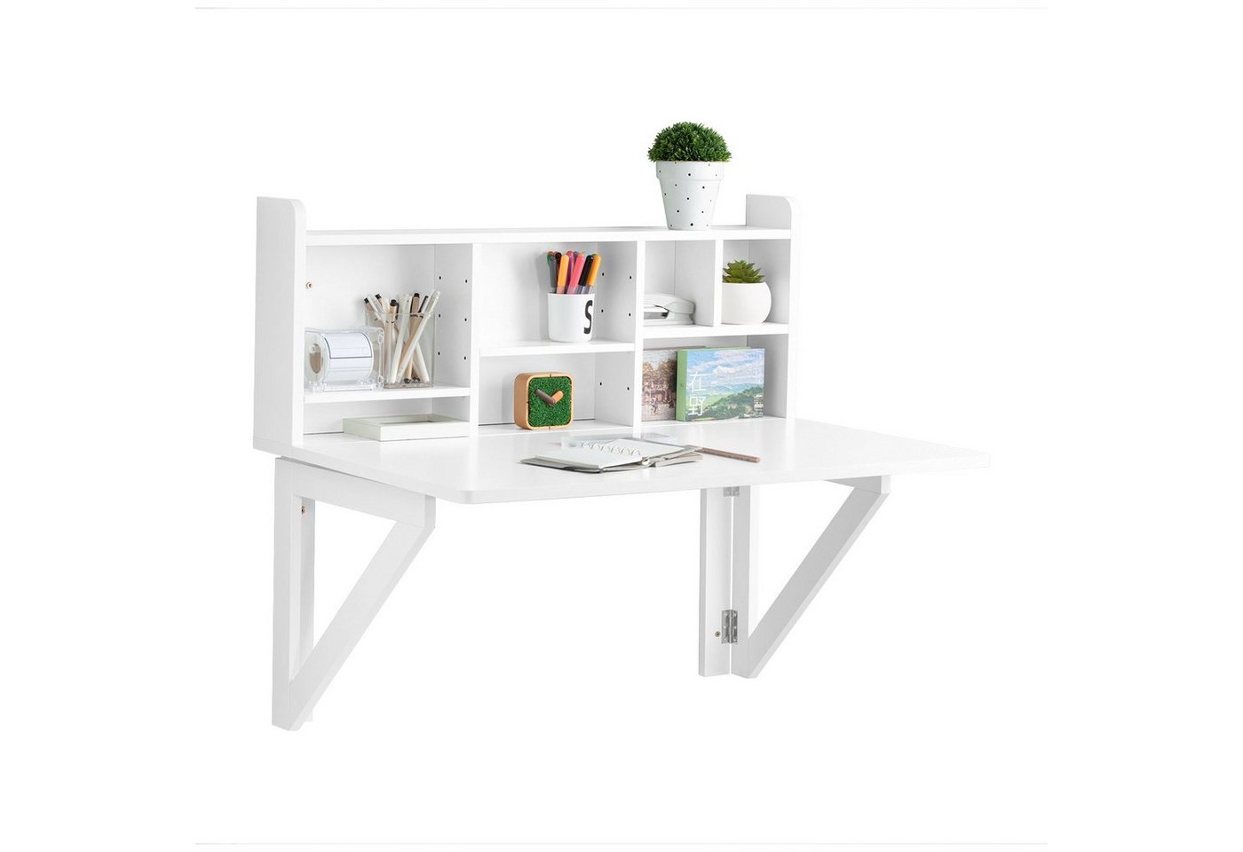 SoBuy Klapptisch FWT07, Wandklapptisch Schreibtisch Wandschrank Küchentisch Esstisch Weiß von SoBuy
