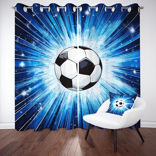 Sobhdga Vorhang Blickdicht Fußball Sport, Geometrie Streifen Gardinen mit Ösen 2er Set, Vorhänge Junge Jugend Kinder, Thermovorhang Kälteschutz für Wohnzimmer Schlafzimmer H 245 x B 70 cm Sobhdga Vorhang Blickdicht Fußball Sport, Geometrie Streifen Gardinen mit Ösen 2er Set, Vorhänge Junge Jugend Kinder, Thermovorhang Kälteschutz für Wohnzimmer Schlafzimmer H 245 x B 70 cm von Sobhdga