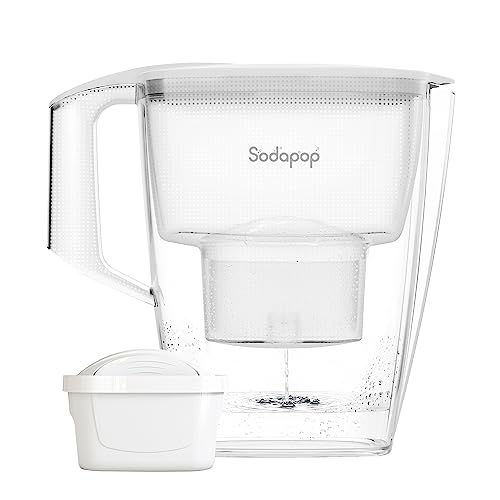 Sodapop Wasserfilter-Kanne Selina weiß inkl. 1x Filterkartusche, 3L Kapazität, spülmaschinengeeignet von Sodapop
