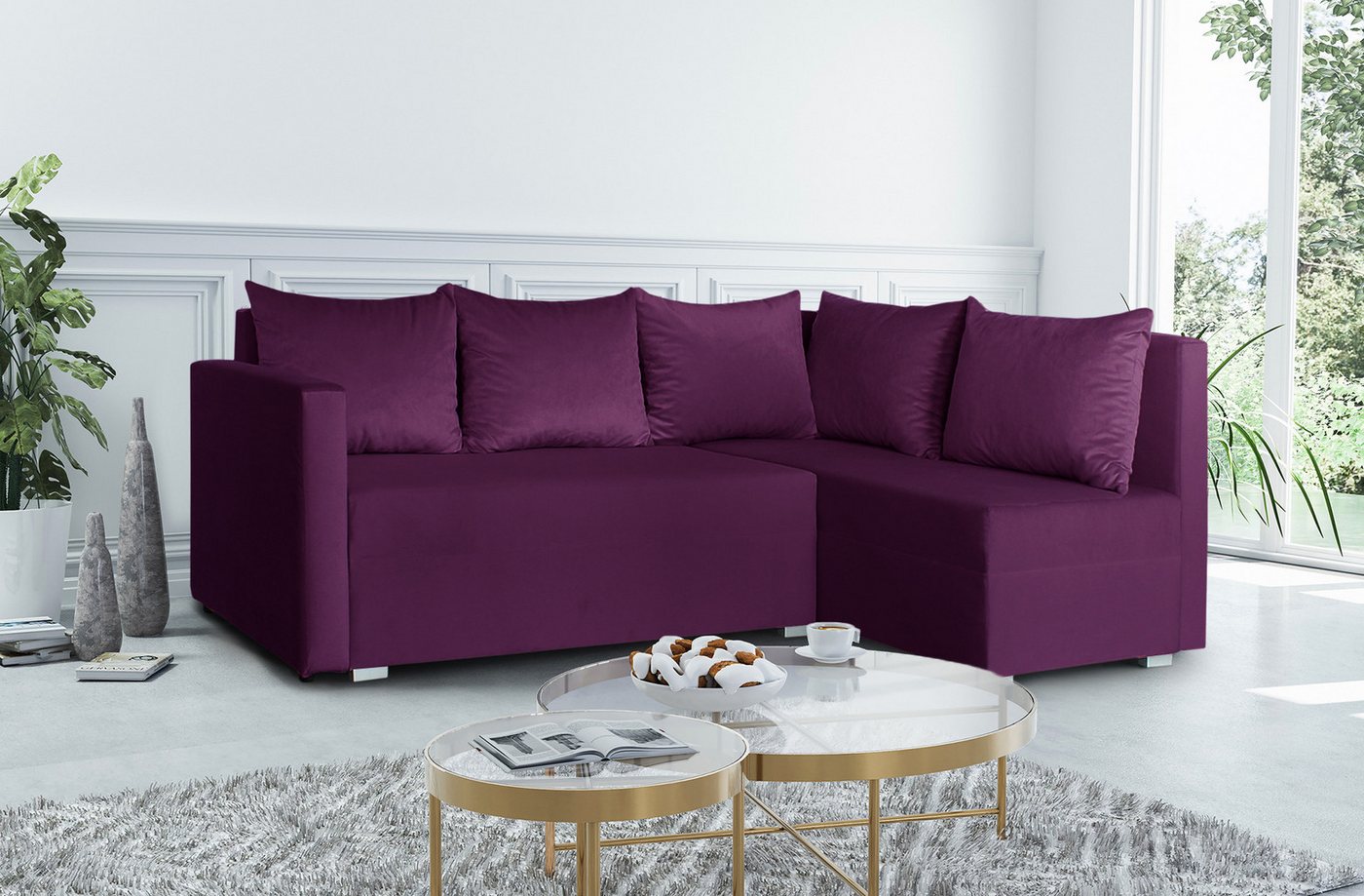 Sofnet Ecksofa Filo, mit Schlaffunktion und Bettkasten, L-Form Couch, Polstersofa, Schlafsofa von Sofnet