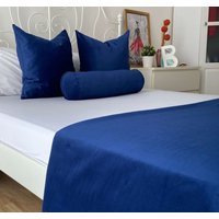 Marineblauer Bettläufer, Luxus Bettläufer Aus Samt Für Schlafzimmer, Alle Größen Hotel Bettschal, Twin Full King Queen Size Läufer von SoftHomeTextile