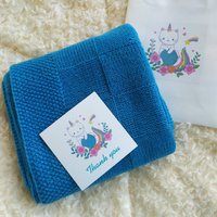 Babydecke Gestrickt. Selbstgemachte Blaue Grobstrick Decke. Mama Wird Geschenk. Willkommens-Baby-Geschenk. Schwangerschaft Geschenk.baby von SoftKnitCloud