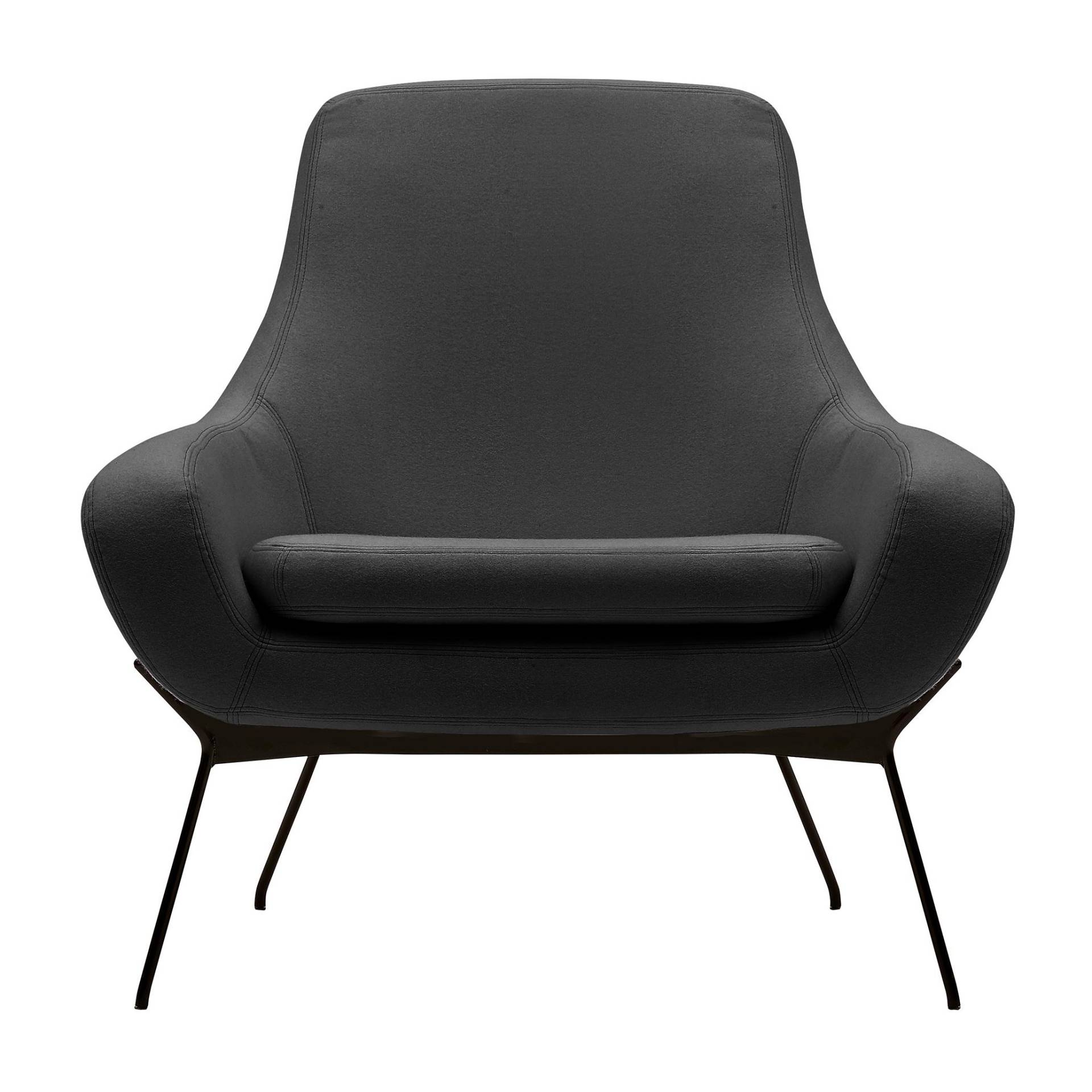 Softline - Noomi String Sessel - anthrazit/Stoff Filz Melange 610/BxHxT 84x90x76cm/Füße schwarz von Softline