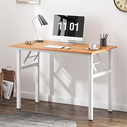 SogesHome Klapptisch Computertisch 100 x 60 x 75 cm PC Schreibtisch Schreibtisch Büroarbeitsplatz für Home Office Verwendung Schreibtisch, Esstisch Konferenztisch,Teak & Weiss, AC5BW-100-SH von SogesHome