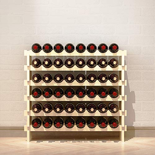 SogesHome Flaschenregal Weinregal Stapelbares Weinregale 6-Tier Weinlagerung für 48 Flaschen Weinständer Flaschenständer Weinlagerschrank aus Holz von SogesHome