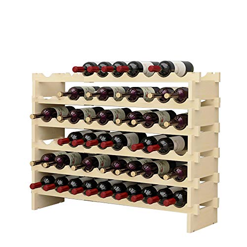 SogesHome Flaschenregal Weinregal Stapelbares Weinregale 6-Tier Weinlagerung für 60 Flaschen Weinständer Flaschenständer Weinlagerschrank aus Holz von SogesHome