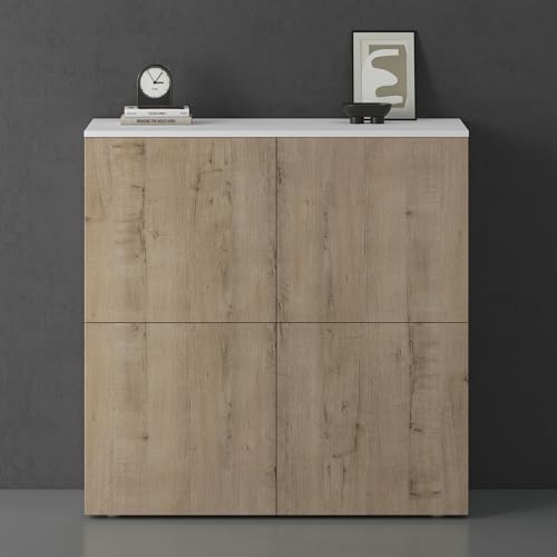 doporro Sideboard Kommode 100 cm in Matt Weiß und Eiche Greige Aufbewahrungsschrank Bodenstehend für Ihren Wohnbereich Viel Stauraum Schrank 04 doporro Sideboard Kommode 100 cm in Matt Weiß und Eiche Greige Aufbewahrungsschrank Bodenstehend für Ihren Wohnbereich Viel Stauraum Schrank 04 von doporro