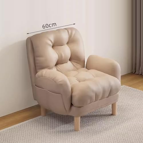 Lazy Sofa, umklappbarer Stuhl, Schlafsofa, Lounge-Sessel, Verstellbarer Liegestuhl mit 5 Positionen for das Wohnzimmer(Color:White,Size:60CM) von Sohodoo