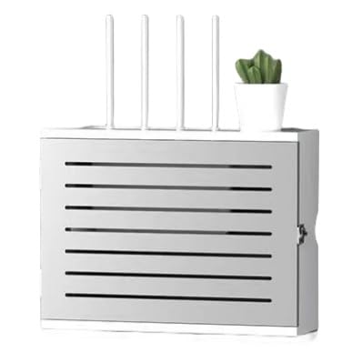 Punch Free WLAN-Router-Box, wandmontiertes Router-Rack, Kabel-Versteckbox, WiFi-Aufbewahrungsbox, TV-Set, oberes Regal, Punch Free Organizer, Steckdosenleisten-Box, Router-Versteck-Aufbewahrungsbox ( von Sohodoo