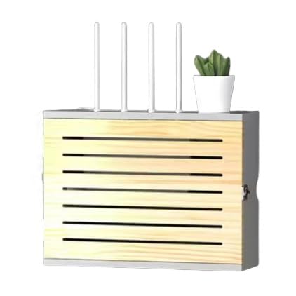 Punch Free WLAN-Router-Box, wandmontiertes Router-Rack, Kabel-Versteckbox, WiFi-Aufbewahrungsbox, TV-Set, oberes Regal, Punch Free Organizer, Steckdosenleisten-Box, Router-Versteck-Aufbewahrungsbox ( von Sohodoo