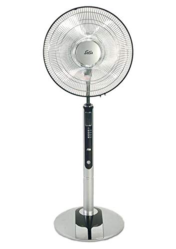 Solis Fan-Tastic 750 Standventilator mit Komfort-Bedienung - Ionengenerator - Ventilator mit Fernbedienung und LCD-Anzeige - 125 cm Höhe - Schwarz/Grau von Solis